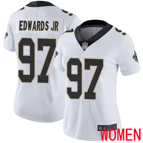 New Orleans Saints Limited White Women Mario Edwards Jr Road Jersey NFL Football #97 Vapor Untouchable Jersey